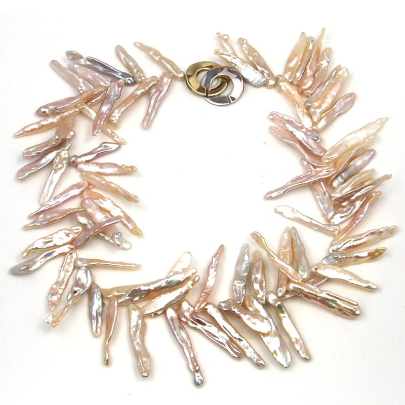 Pearl Biwa Stick Necklace