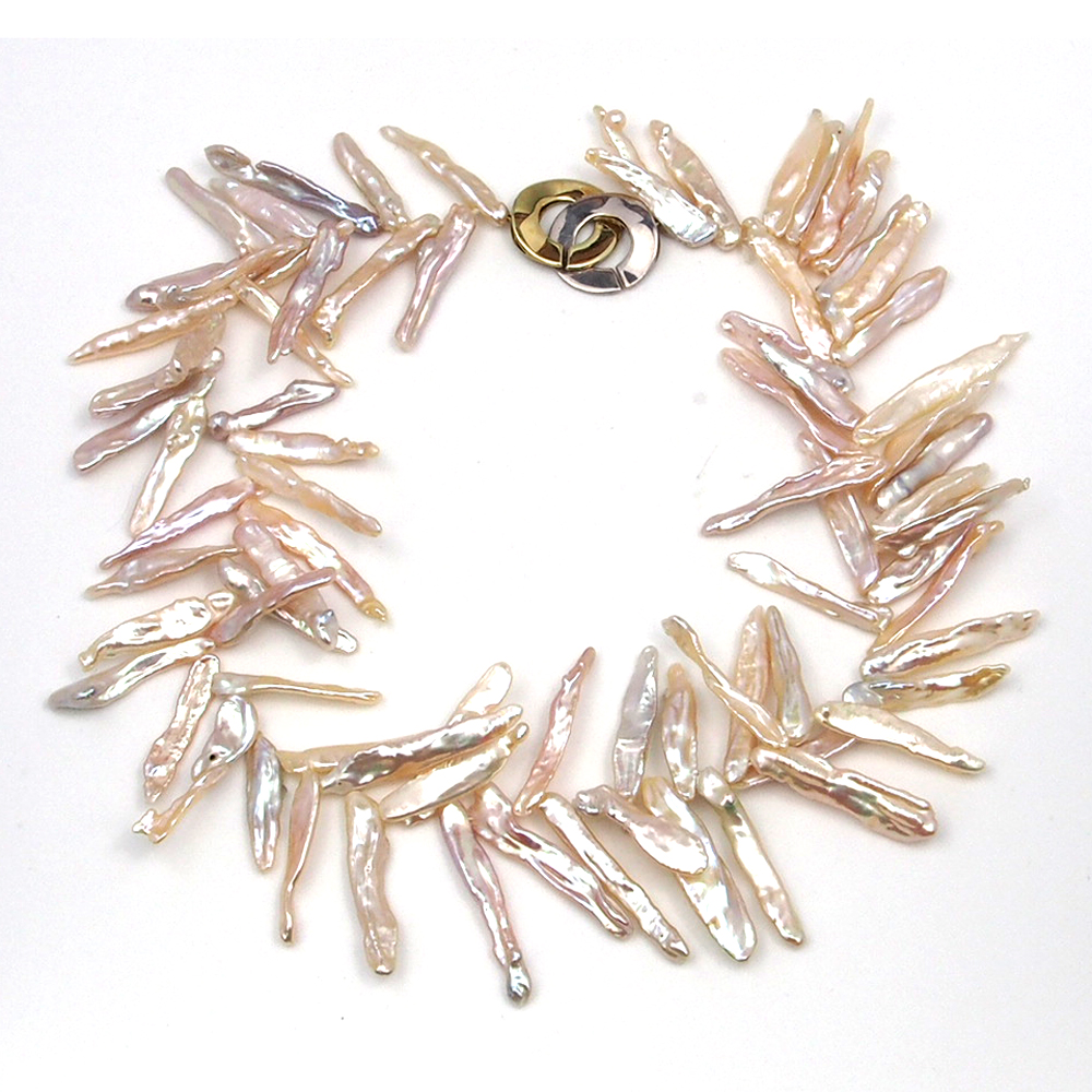 Pearl Biwa Stick Necklace