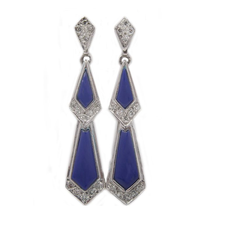 Diamond and Lapis lazuli Earrings