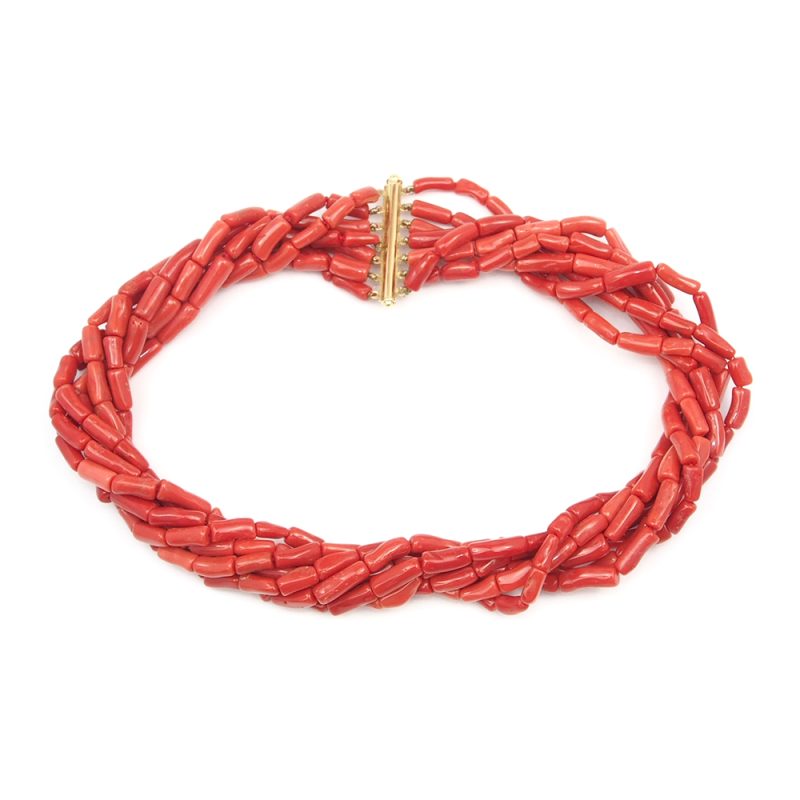 Coral & 18ct Gold Necklace