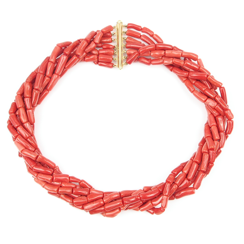 Coral & 18ct Gold Necklace
