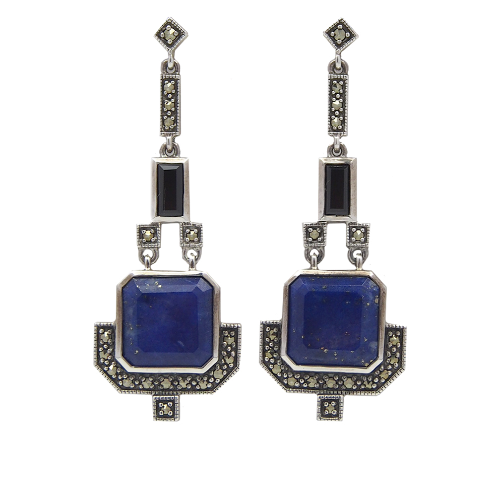 Lapis lazuli and Marcasite Earrings