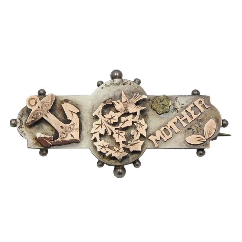 Mother Antique Silver Brooch - Dated 1912
