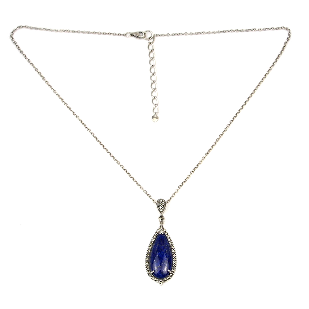 Lapis lazuli and Marcasite Pendant