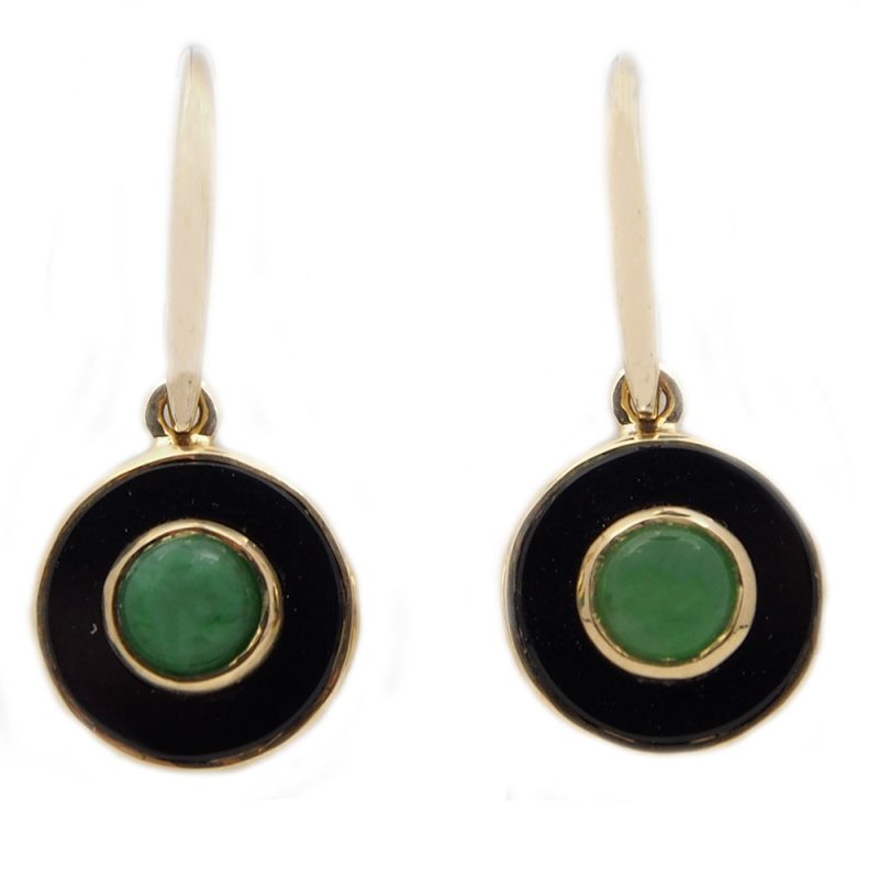 Onyx and Emerald Earrings