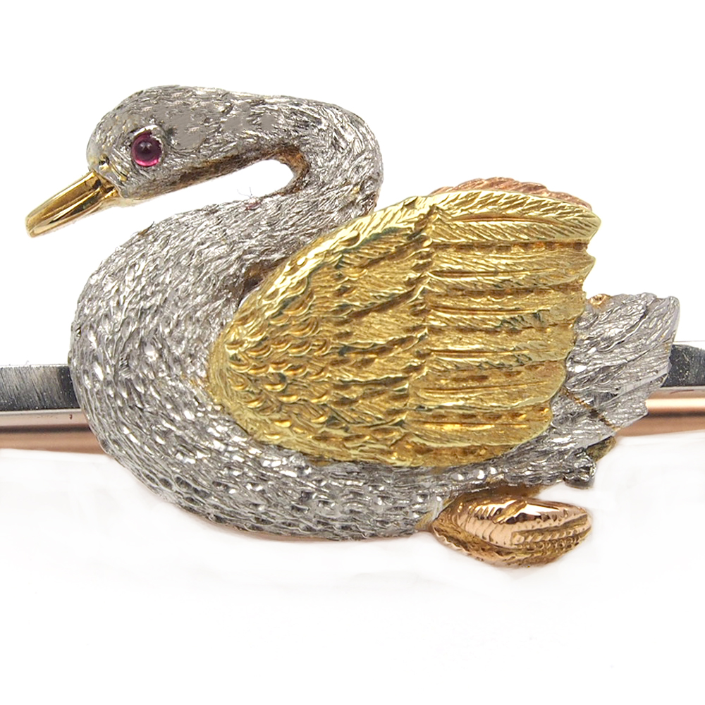 Swan Brooch - 15ct and Platinum