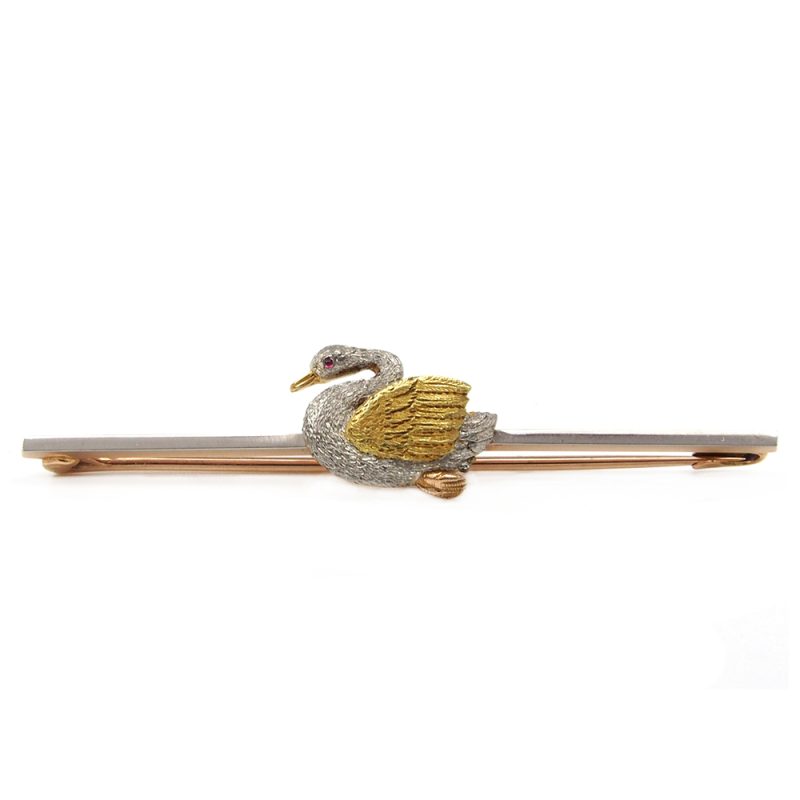 Swan Brooch - 15ct and Platinum