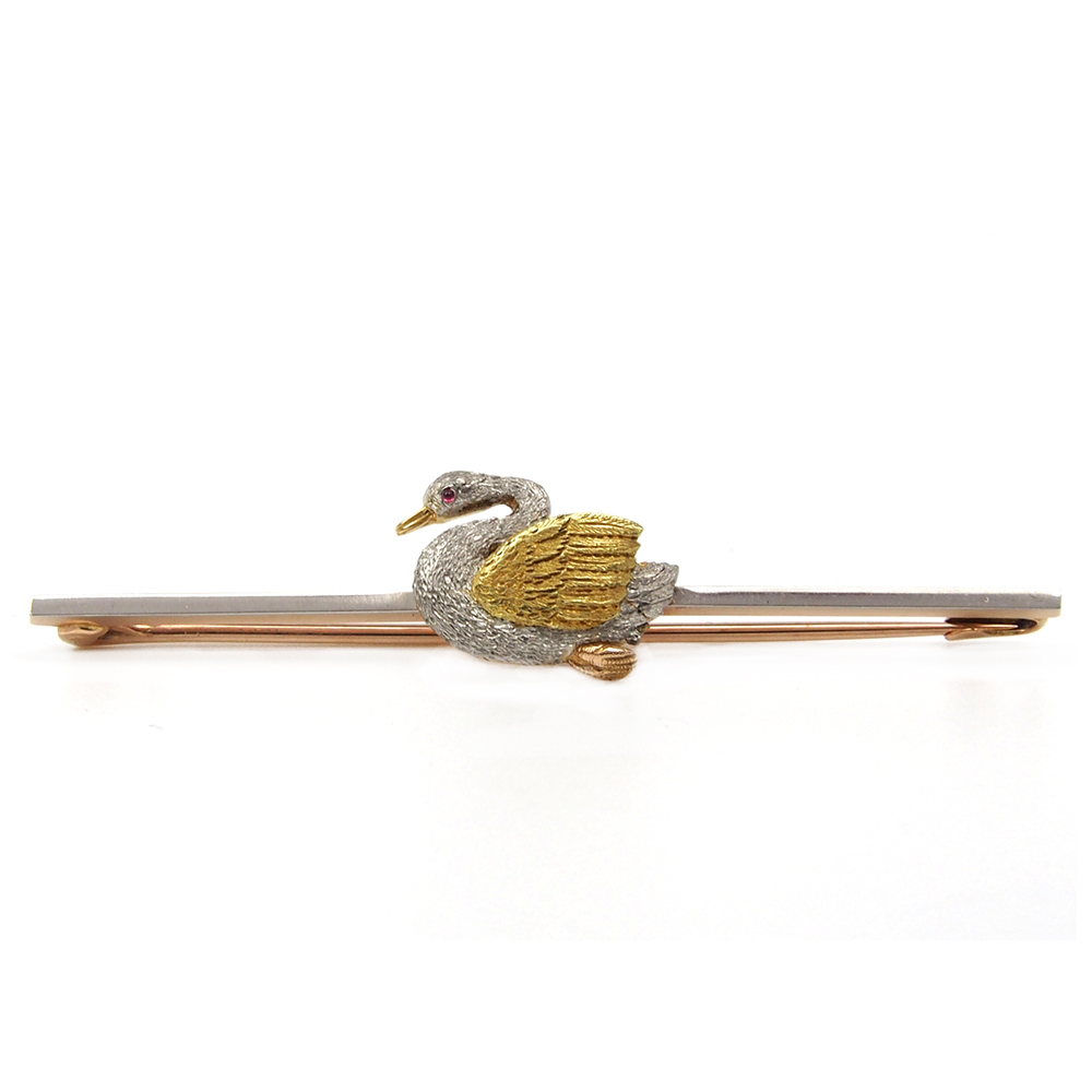 Swan Brooch - 15ct and Platinum