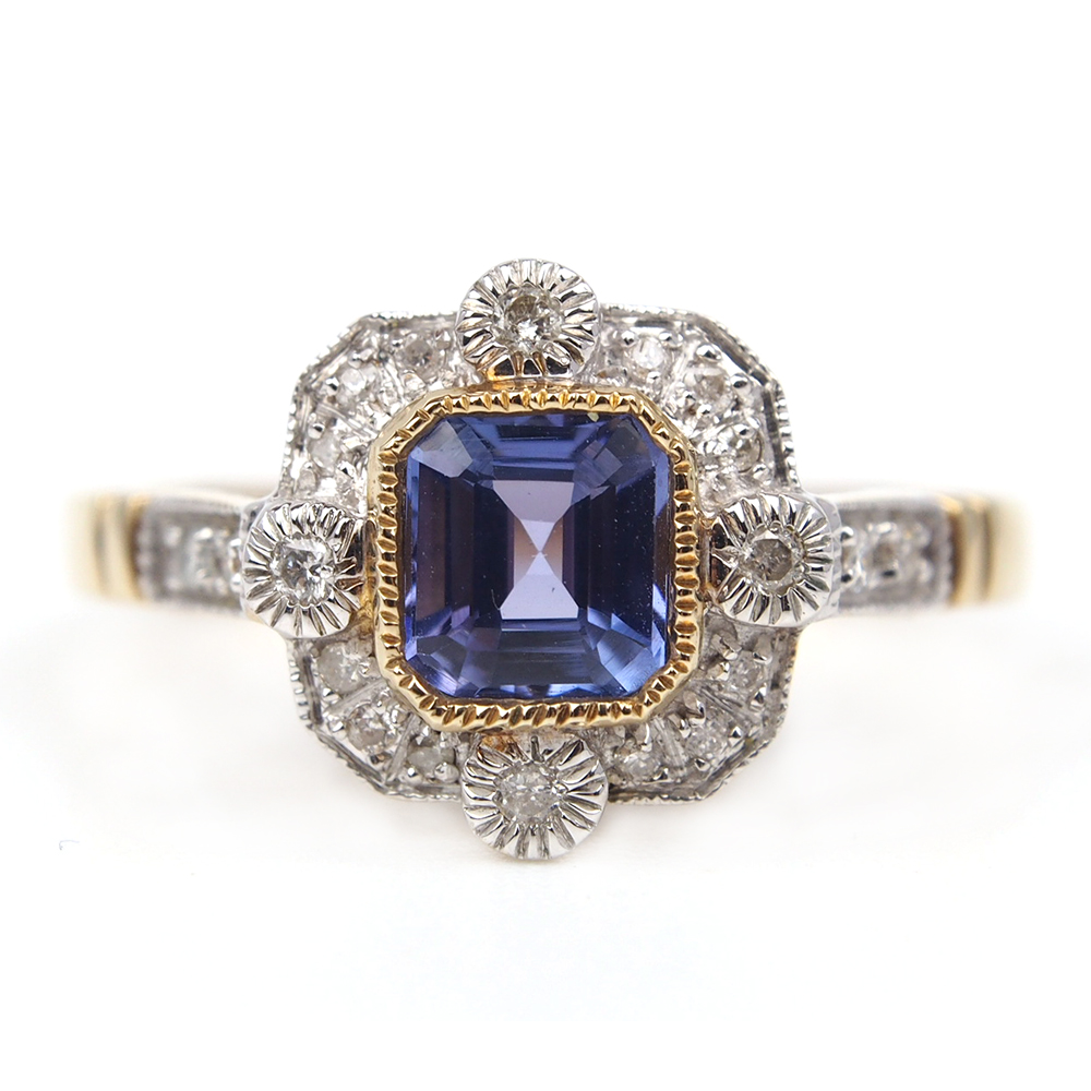 Tanzanite and Diamond Cluster Ring