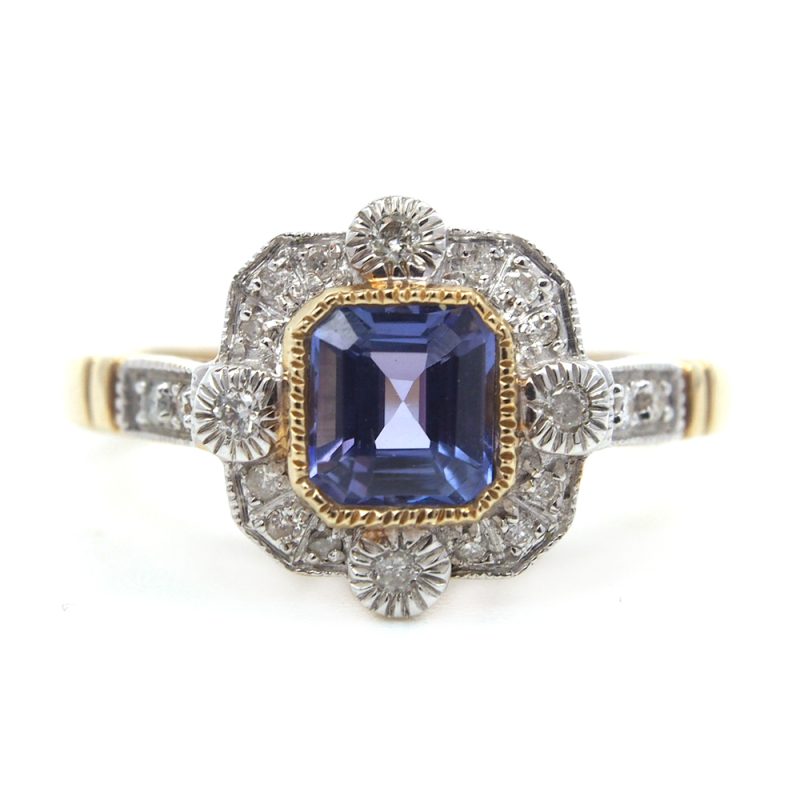 Tanzanite and Diamond Cluster Ring