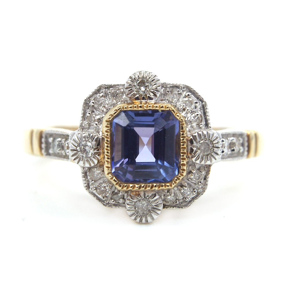 Tanzanite and Diamond Cluster Ring