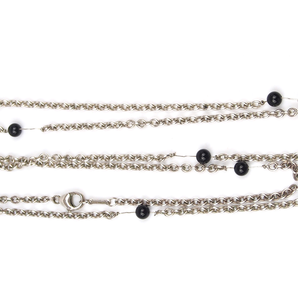 Onyx Tiffany & Co Paloma Picasso Olive Leaf Tassel Necklace
