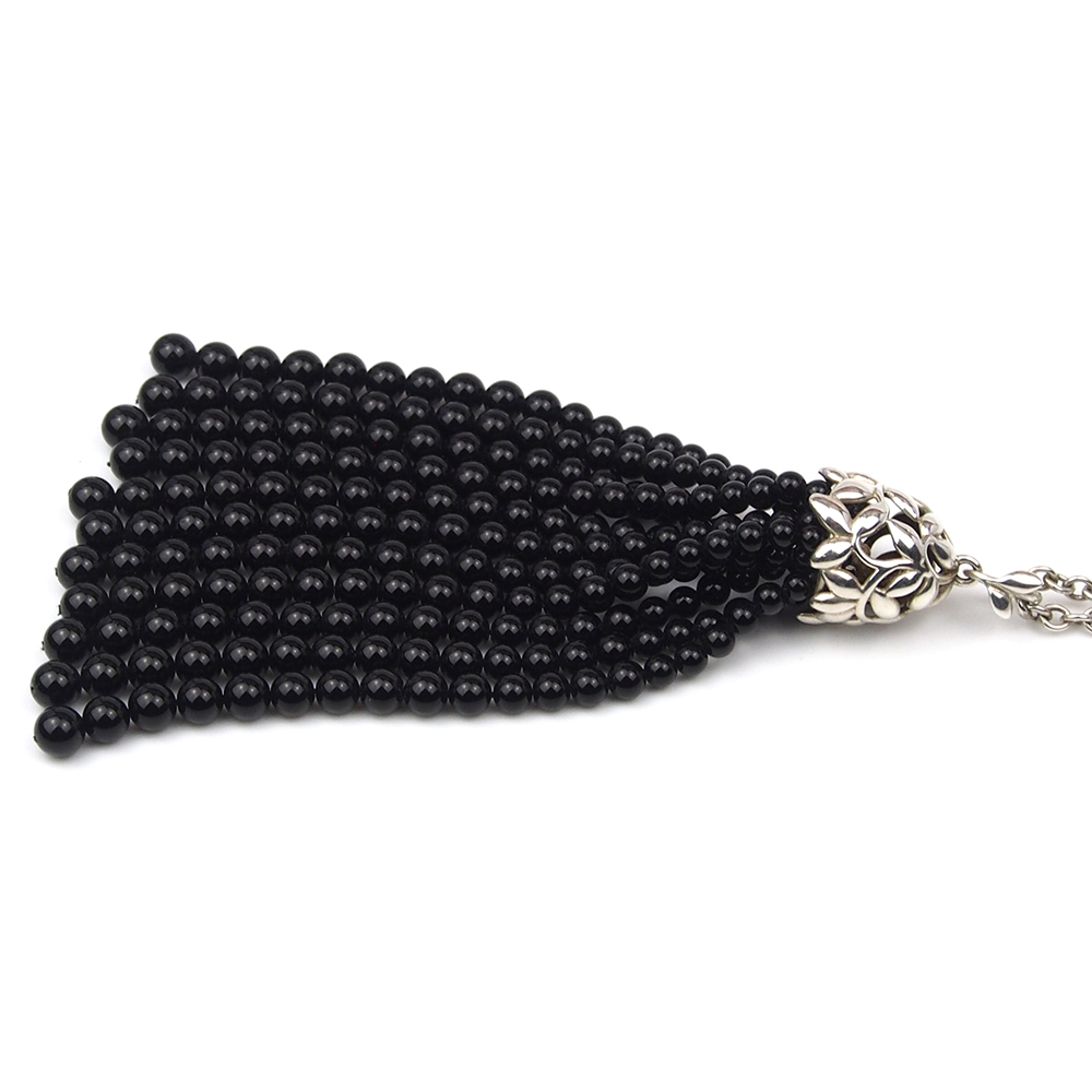 Onyx Tiffany & Co Paloma Picasso Olive Leaf Tassel Necklace