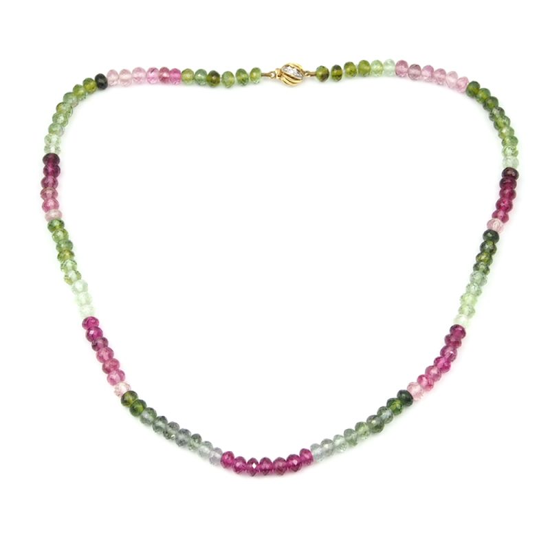 Tourmaline Bead Necklace - Multi Colour