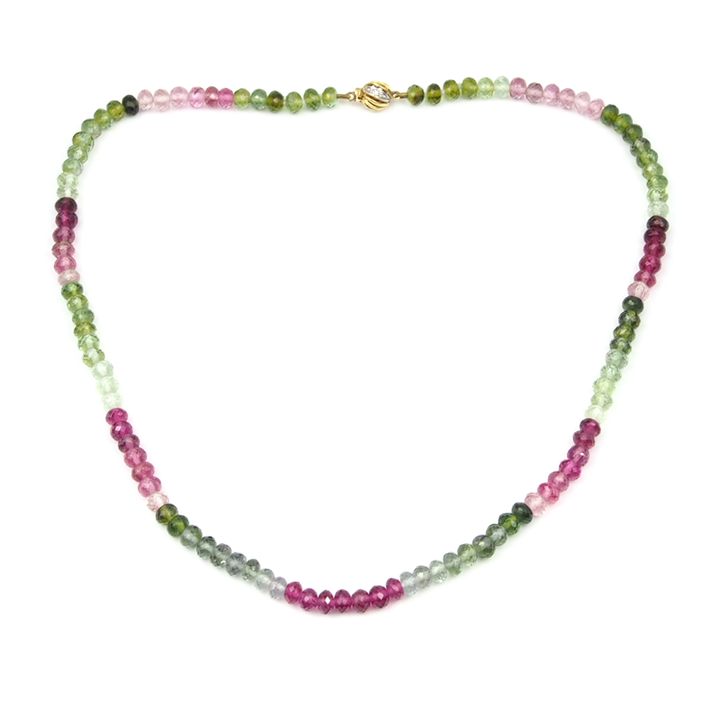 Tourmaline Bead Necklace - Multi Colour