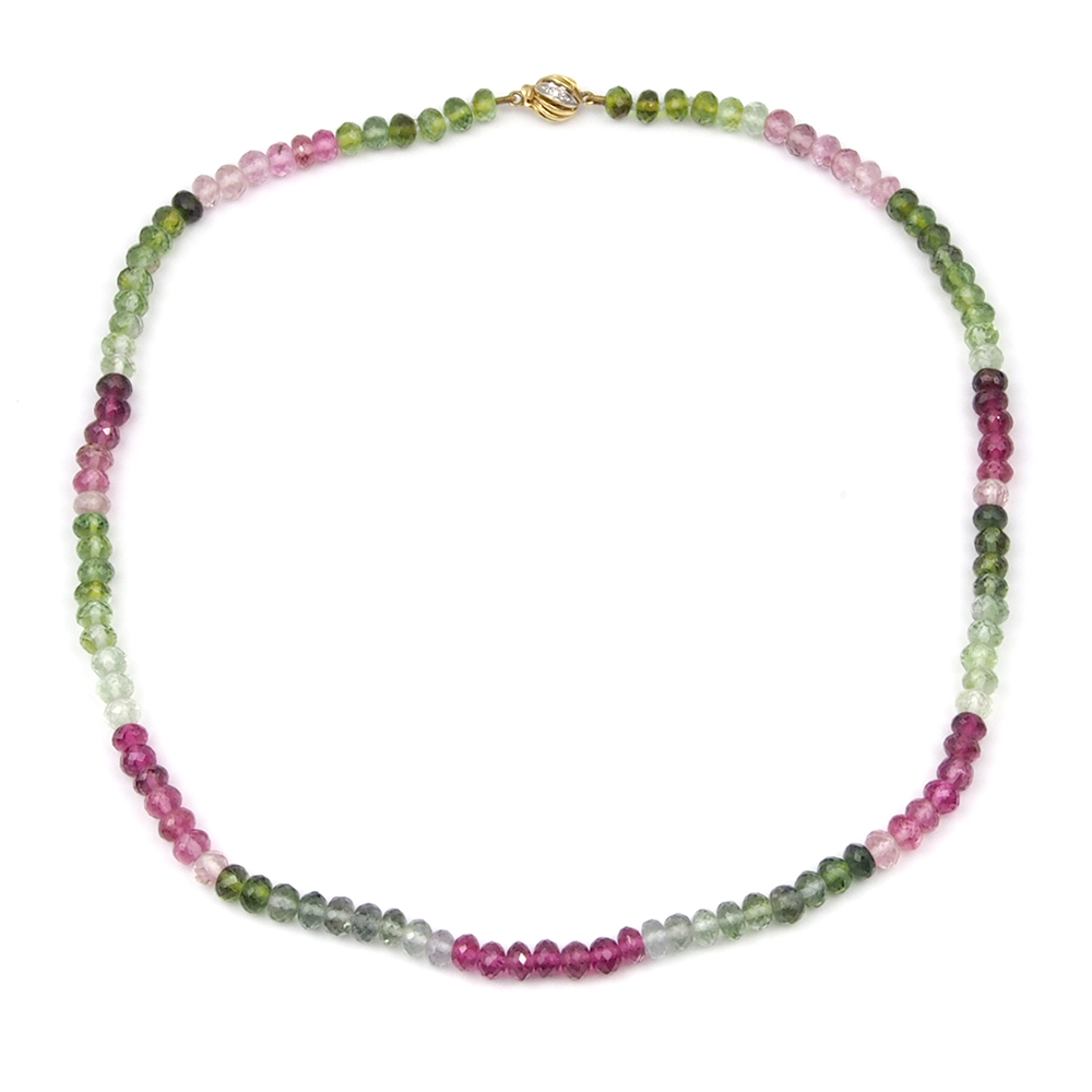 Tourmaline Bead Necklace - Multi Colour