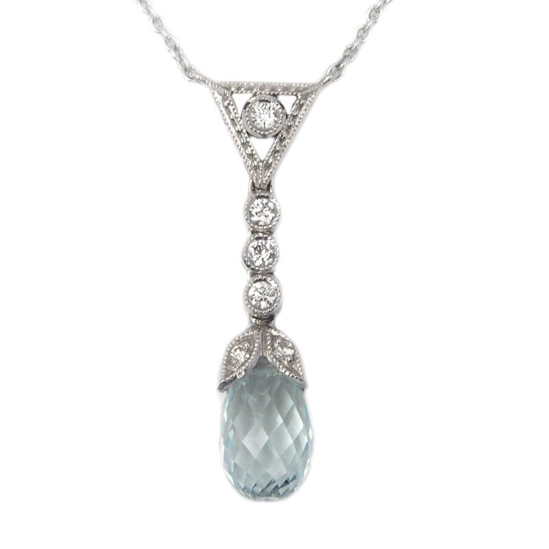 Aquamarine and Diamond Necklace