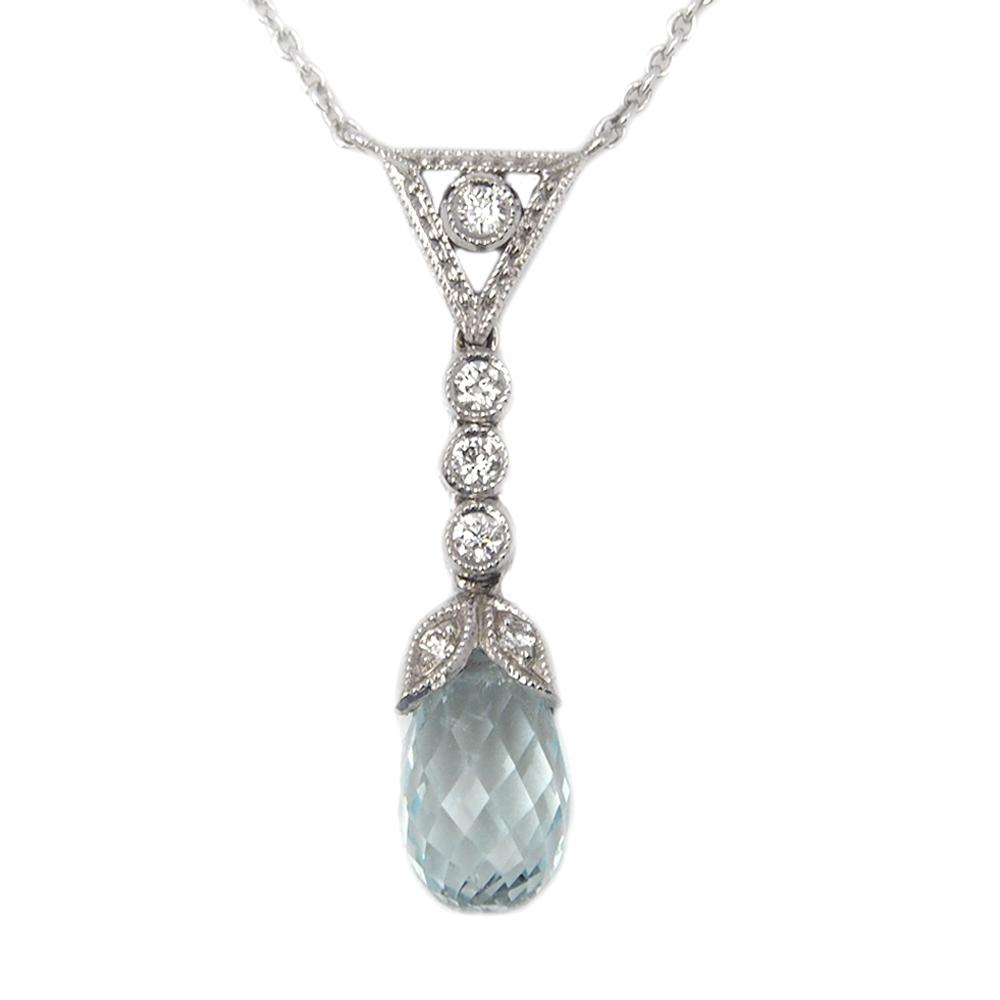 Aquamarine and Diamond Necklace