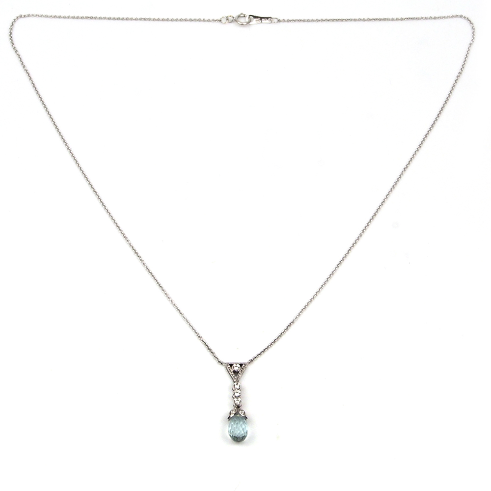 Aquamarine and Diamond Necklace