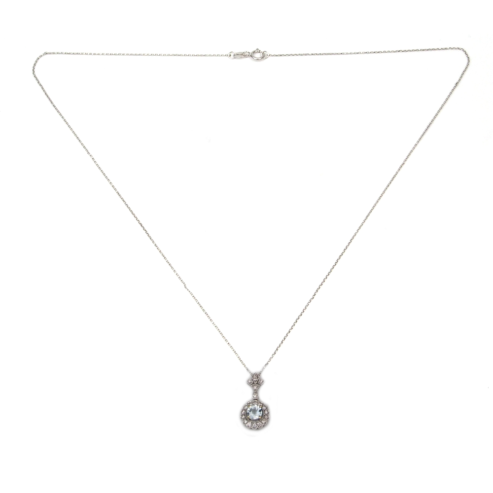 Aquamarine and Diamond Pendant