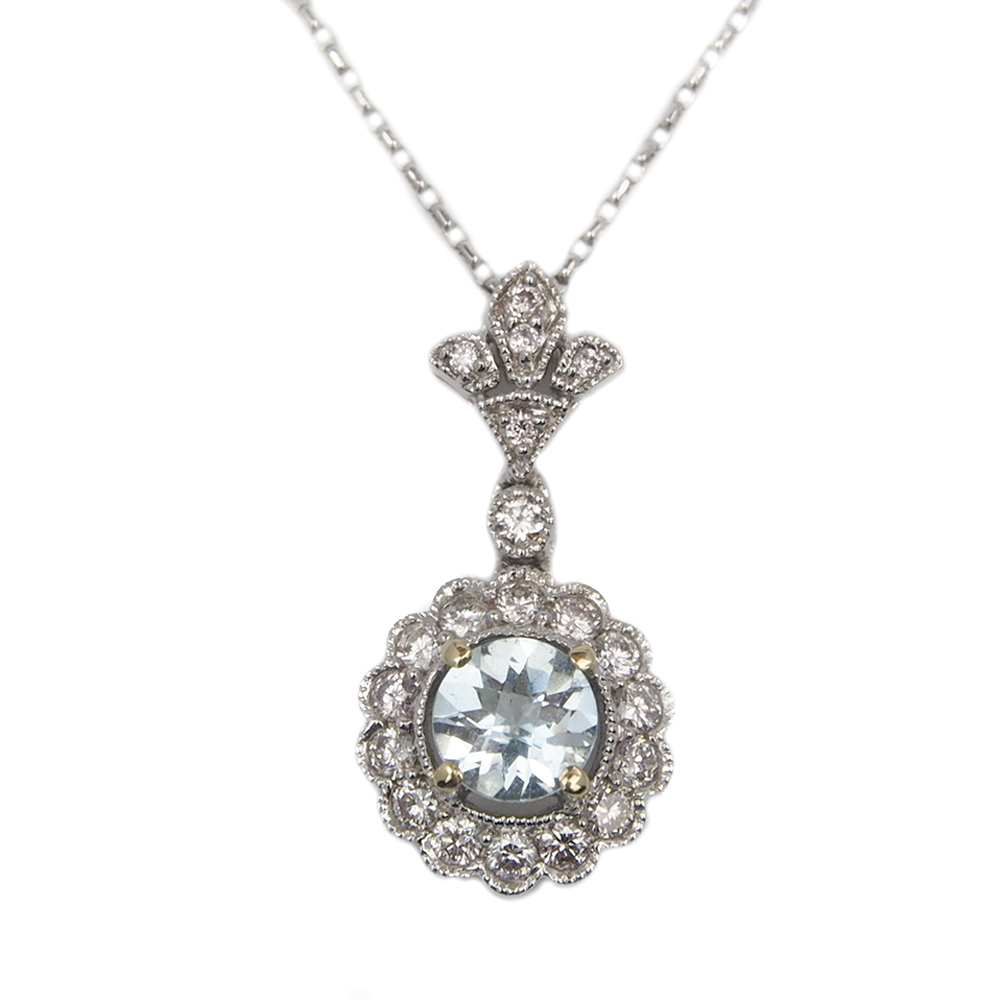 Aquamarine and Diamond Earrings