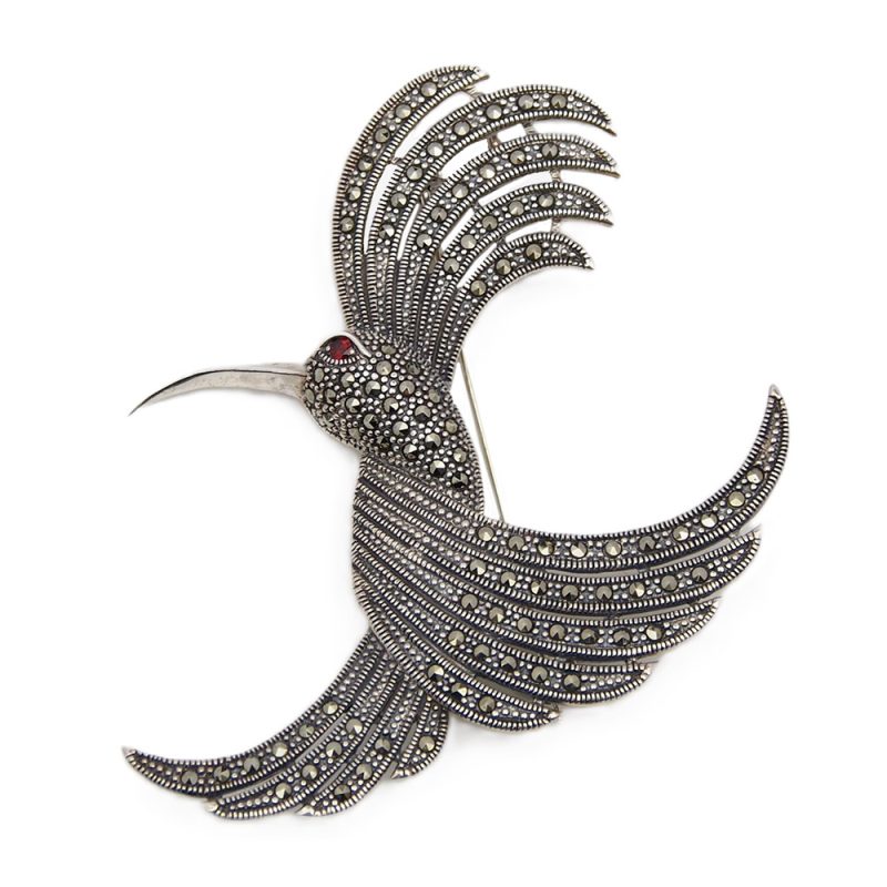 Marcasite Bird Brooch - Silver