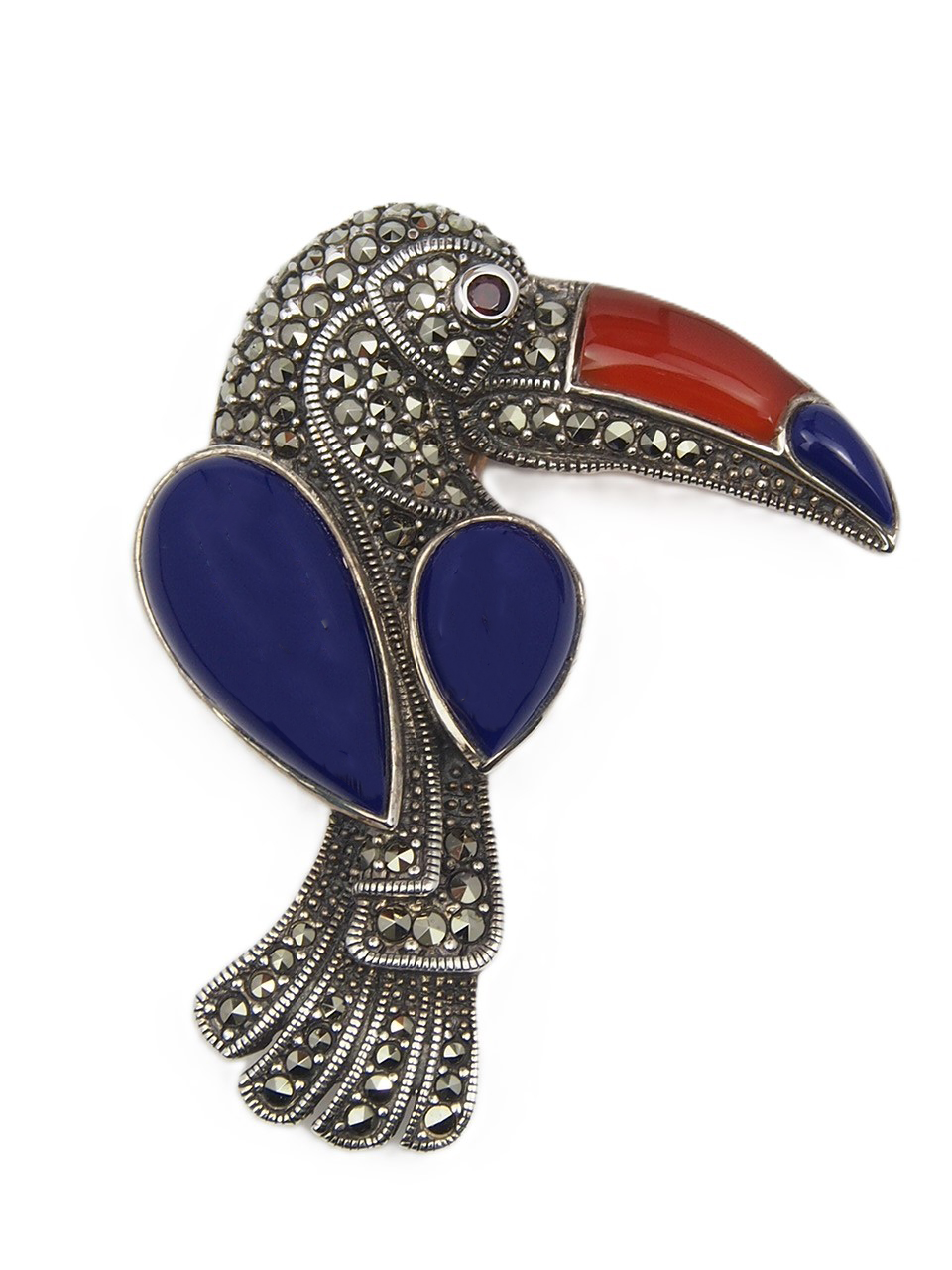 Marcasite Bird Brooch -Silver