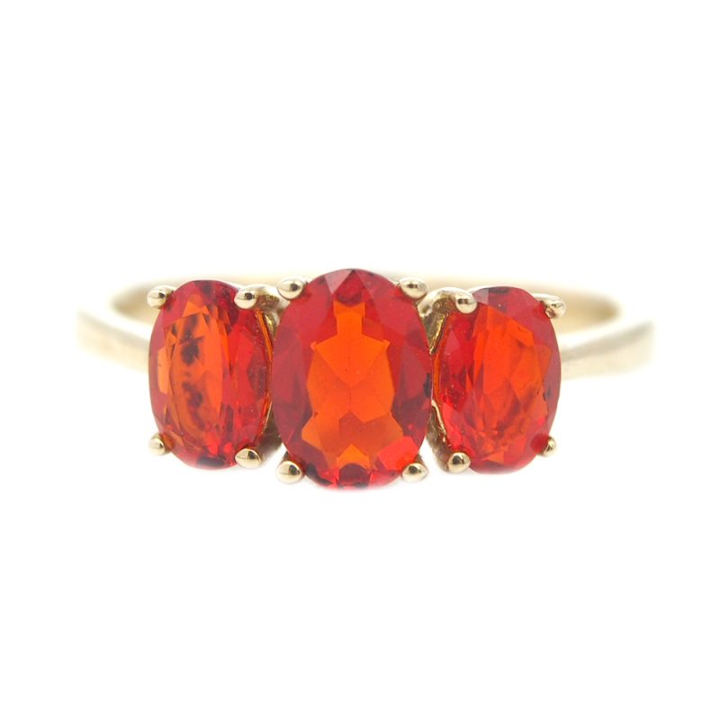 Opal Three Stone Ring - Fire