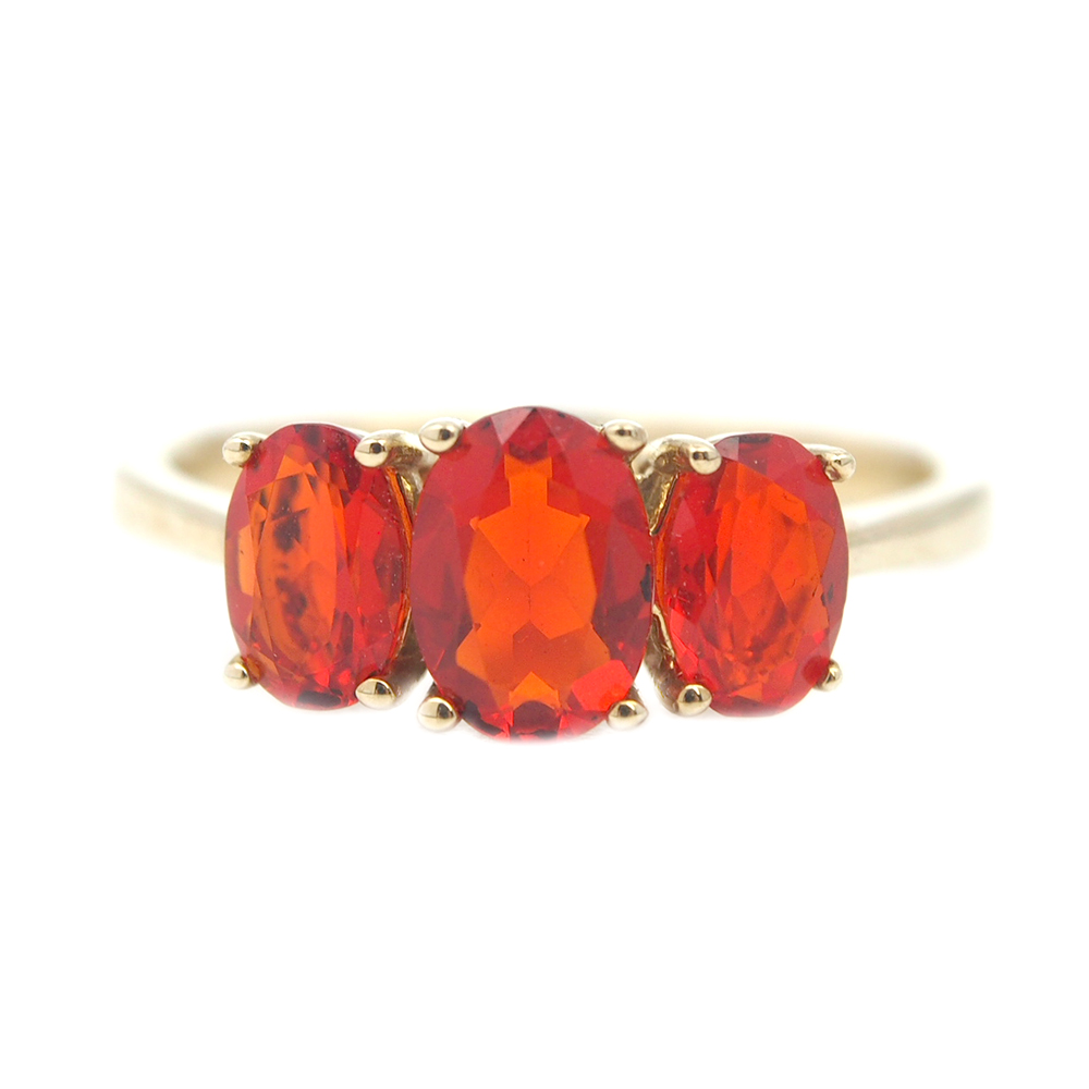 Opal Three Stone Ring - Fire