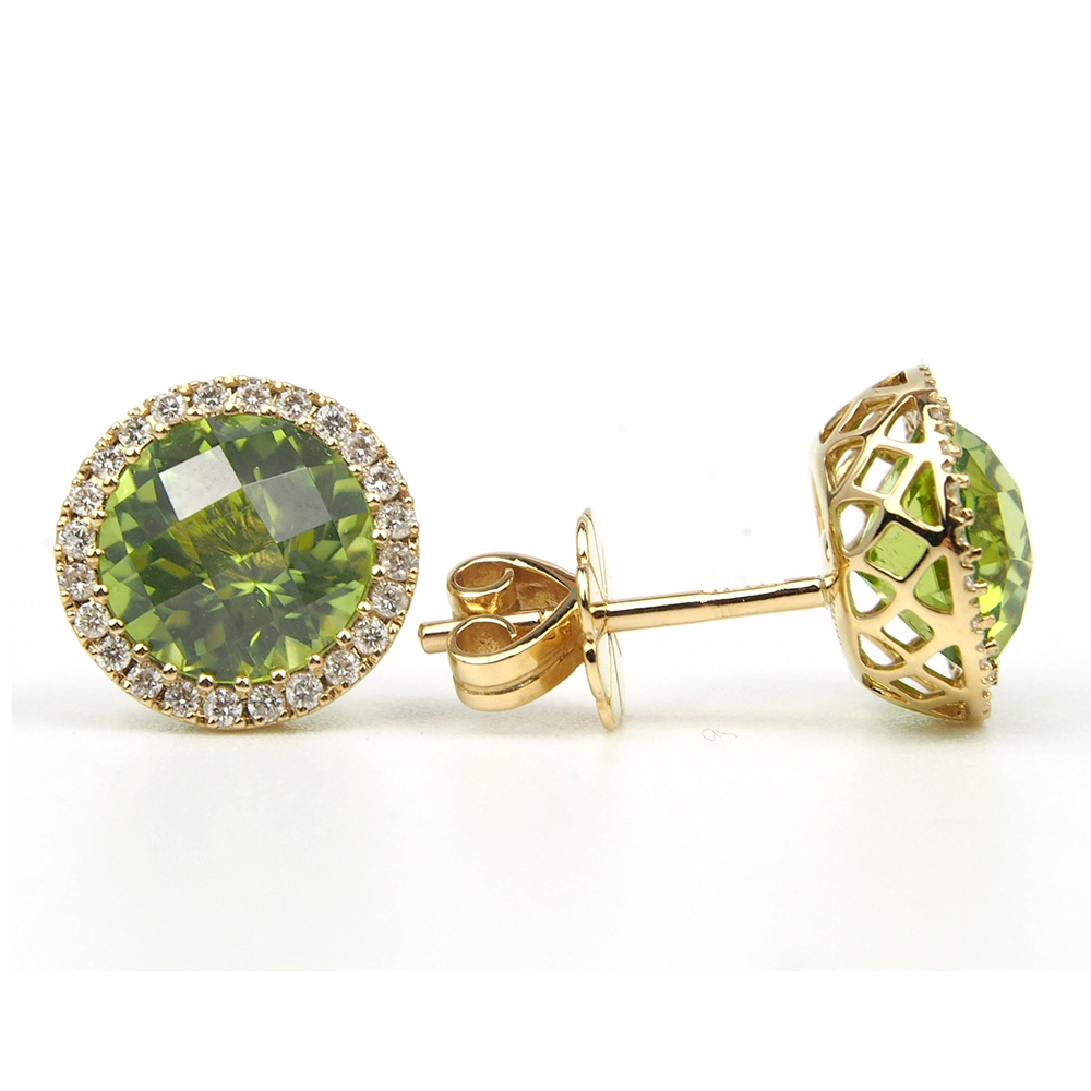 Peridot and Diamond Earrings