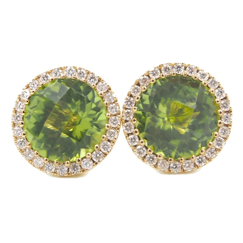 Peridot and Diamond Earrings