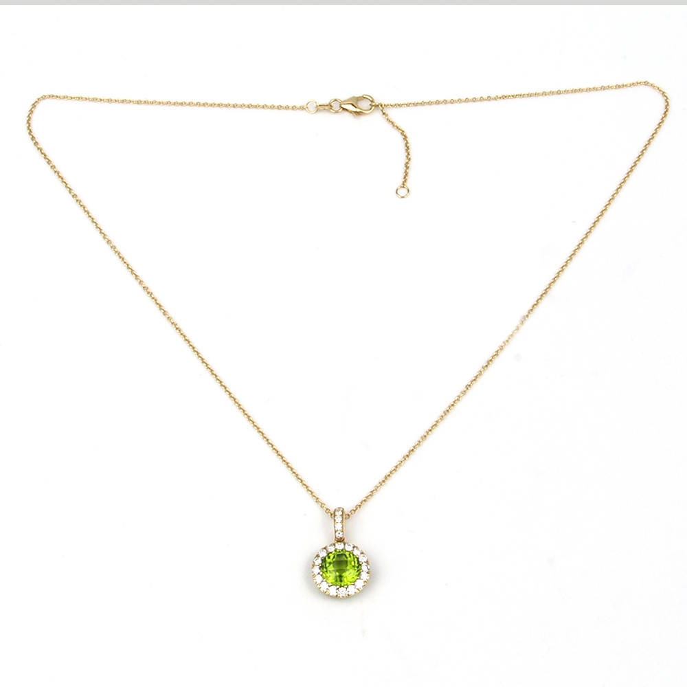 Peridot and Diamond Pendant