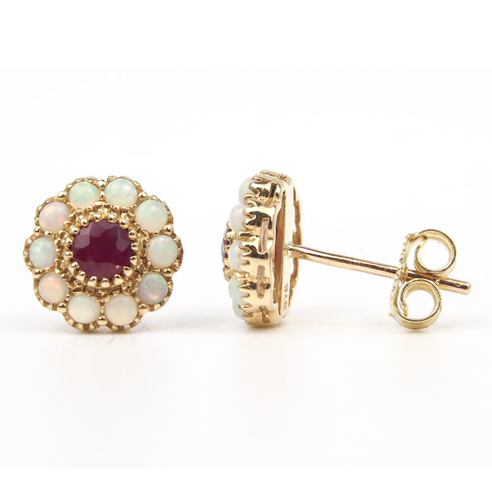 Ruby & Opal Earrings
