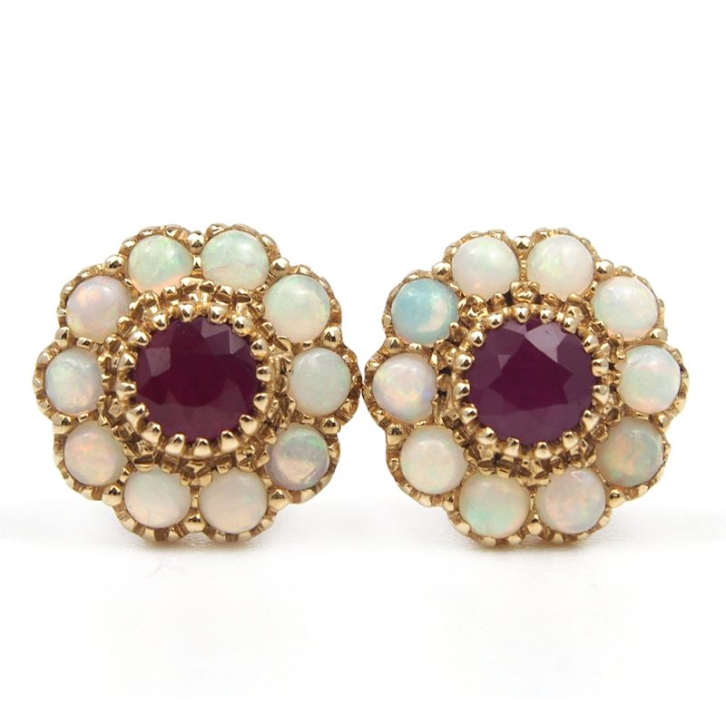 Ruby & Opal Earrings