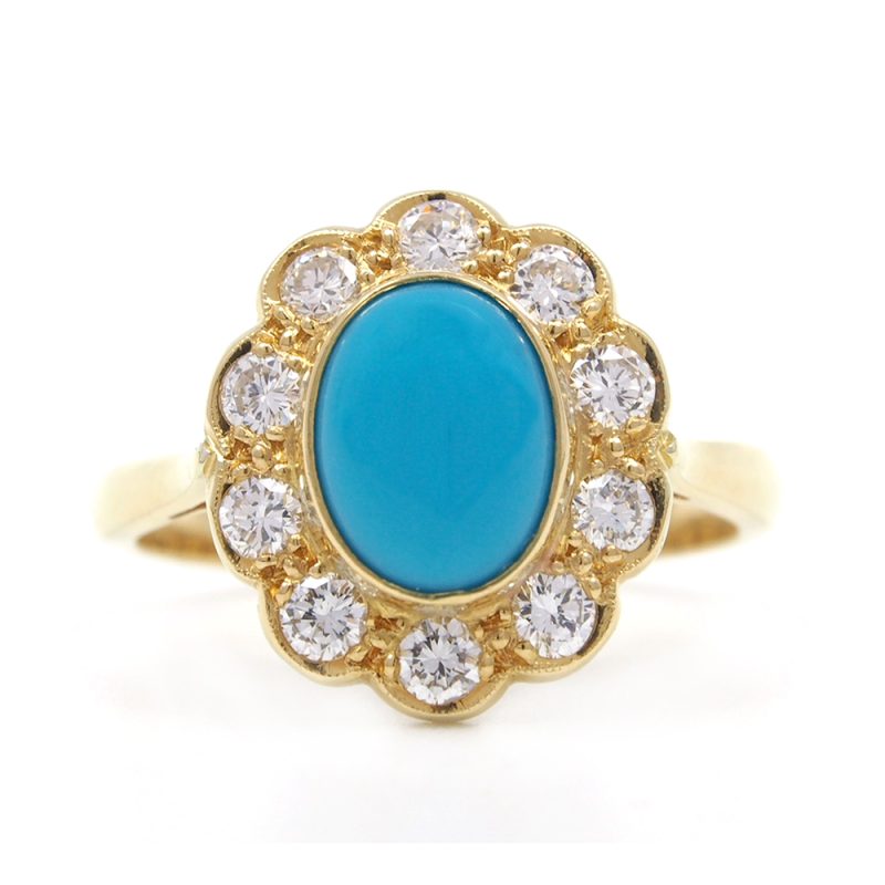 Turquoise and Diamond Ring
