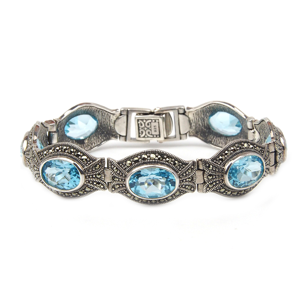 Topaz and Marcasite Bracelet - Silver