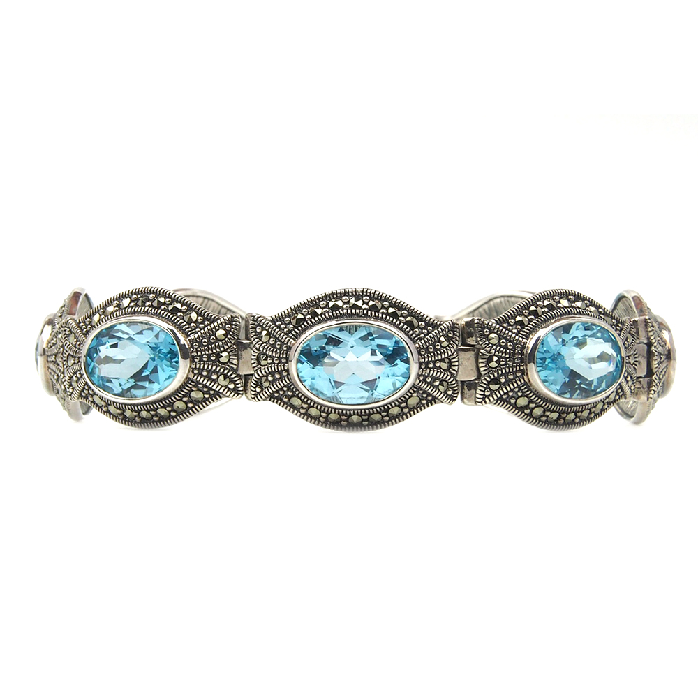 Topaz and Marcasite Bracelet - Silver