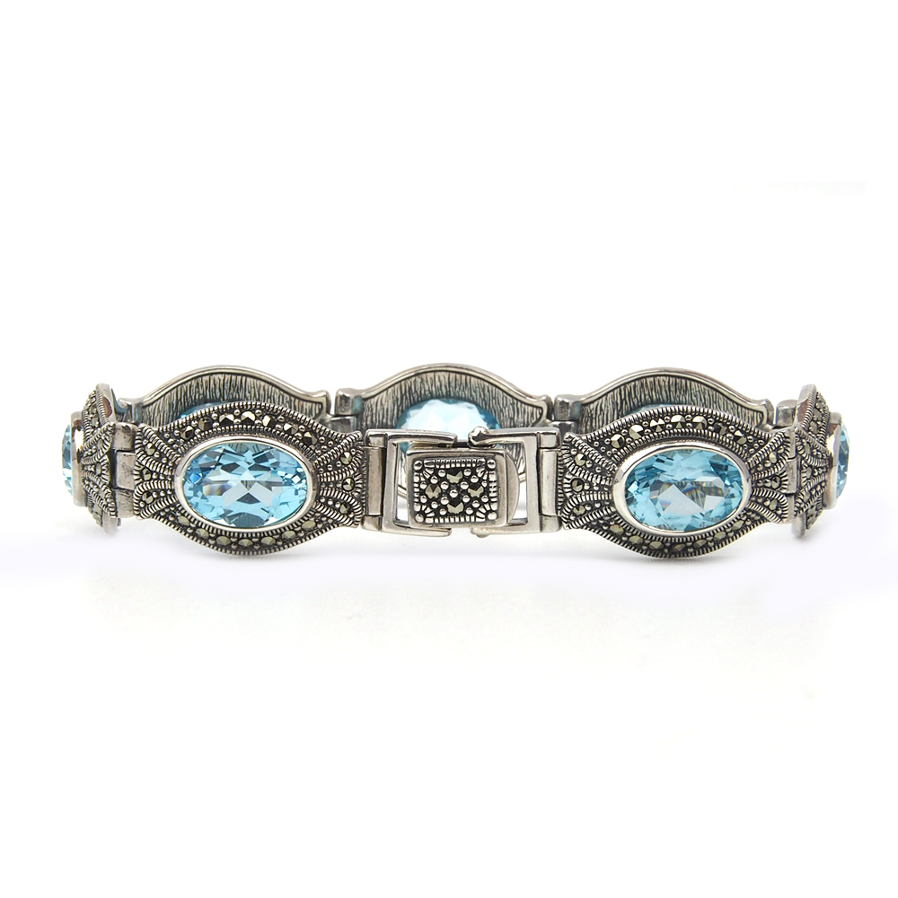 Topaz and Marcasite Bracelet - Silver