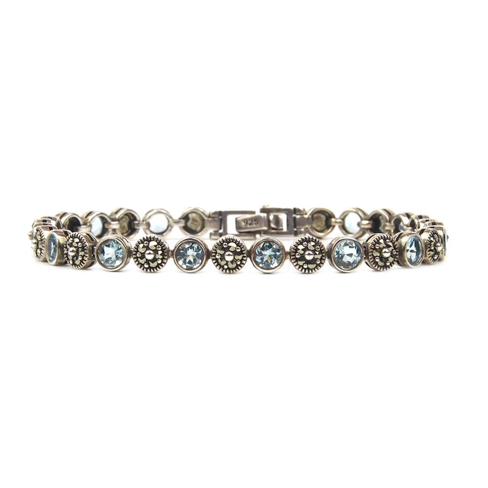 Topaz and Marcasite Bracelet - Silver
