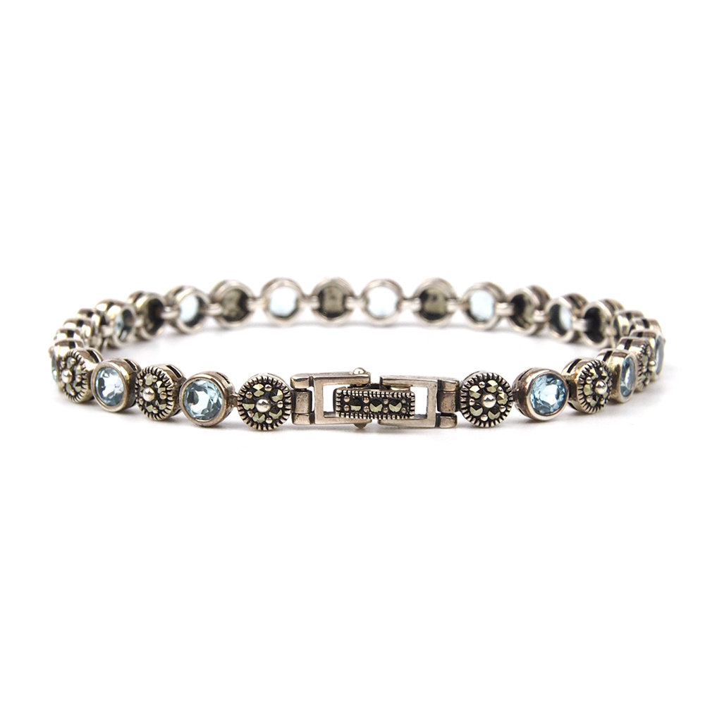 Topaz and Marcasite Bracelet - Silver