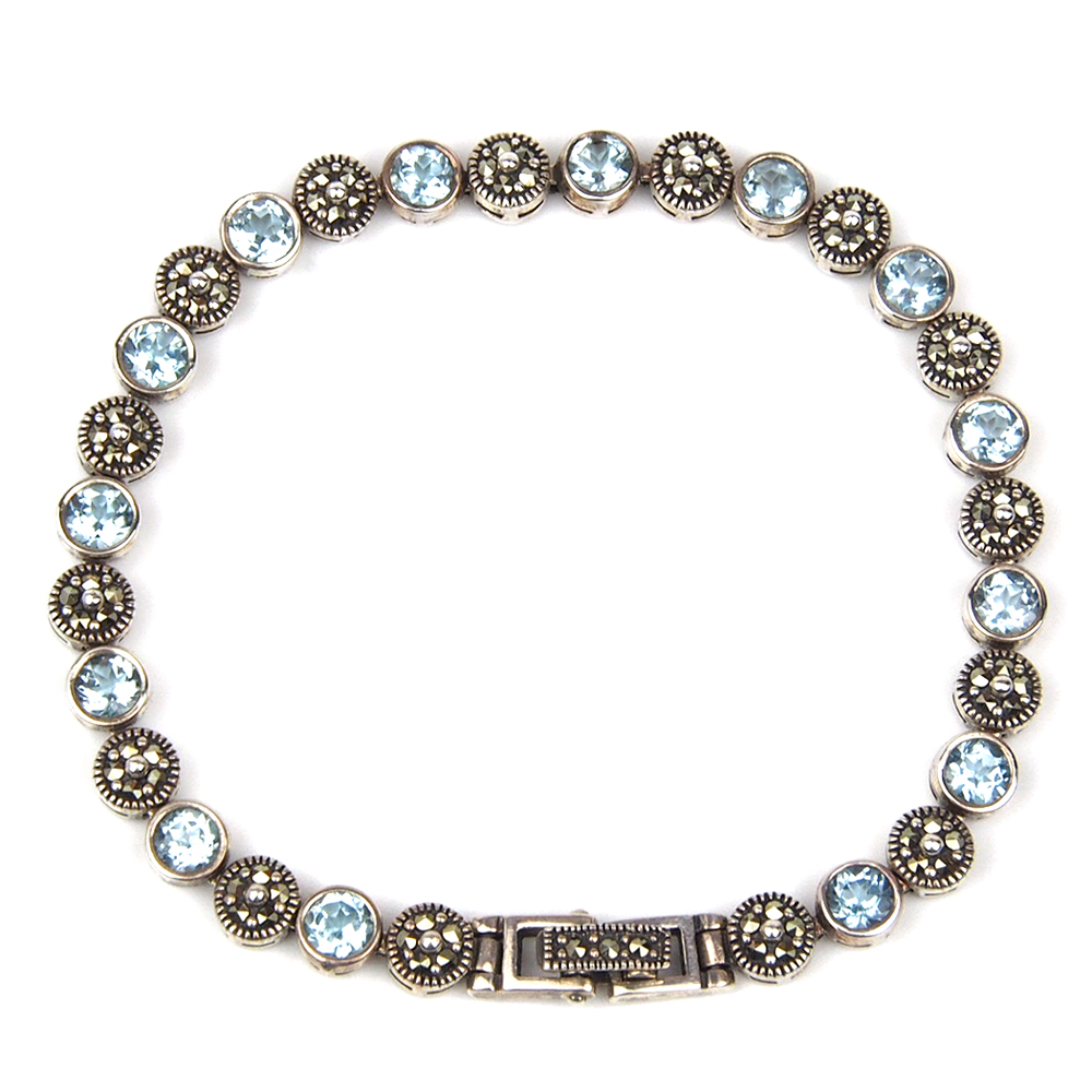 Topaz and Marcasite Bracelet - Silver