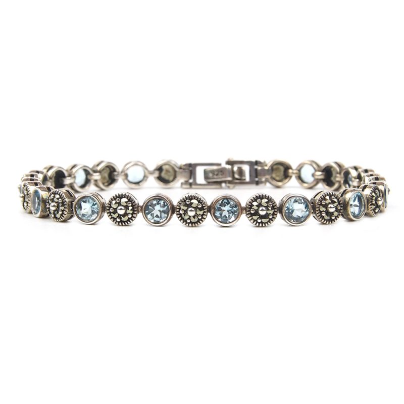 Topaz and Marcasite Bracelet - Silver