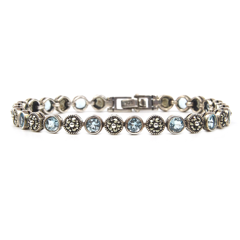 Topaz and Marcasite Bracelet - Silver