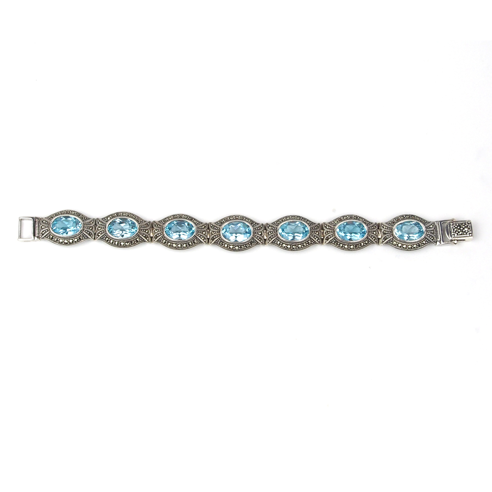 Topaz and Marcasite Bracelet - Silver