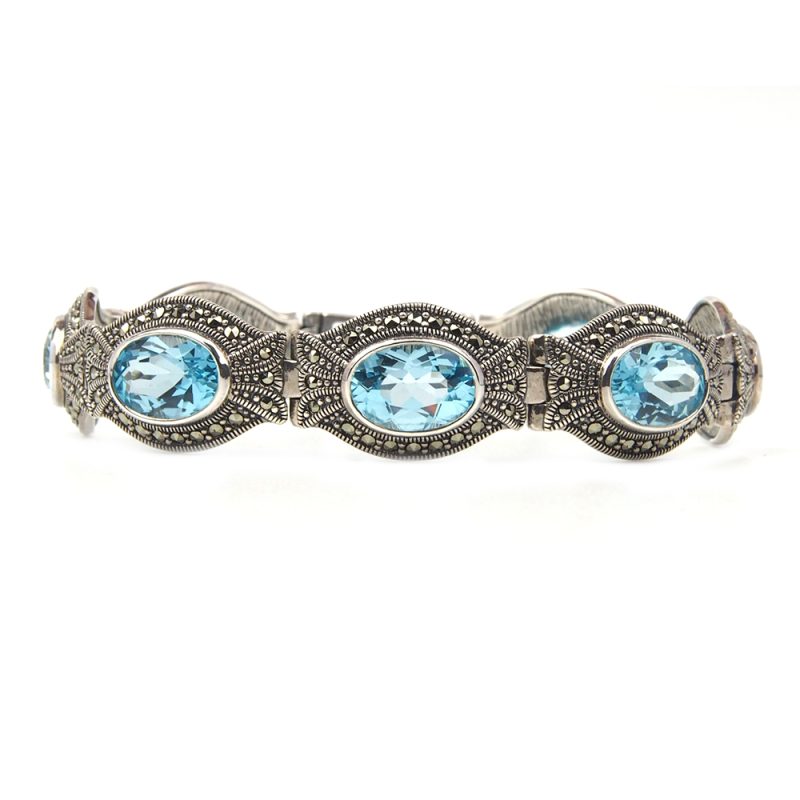 Topaz and Marcasite Bracelet - Silver