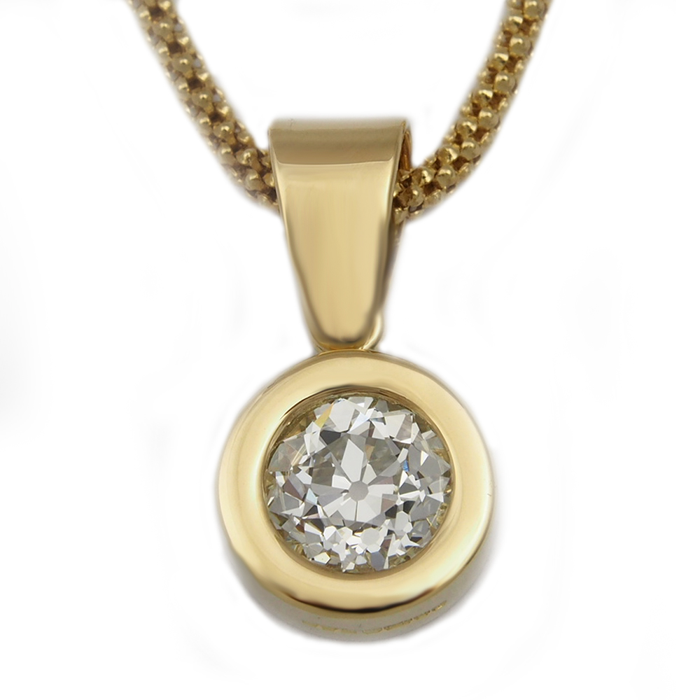 Diamond Old Cut Pendant -Certificated  1.35ct