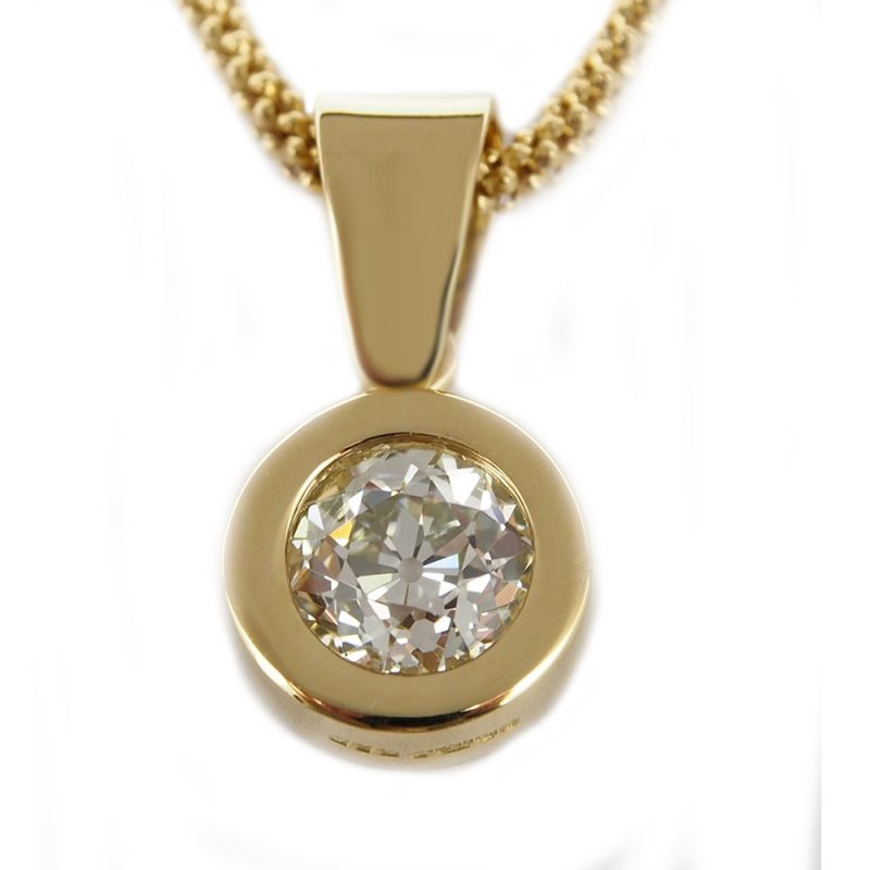Diamond Old Cut Pendant -Certificated  1.35ct