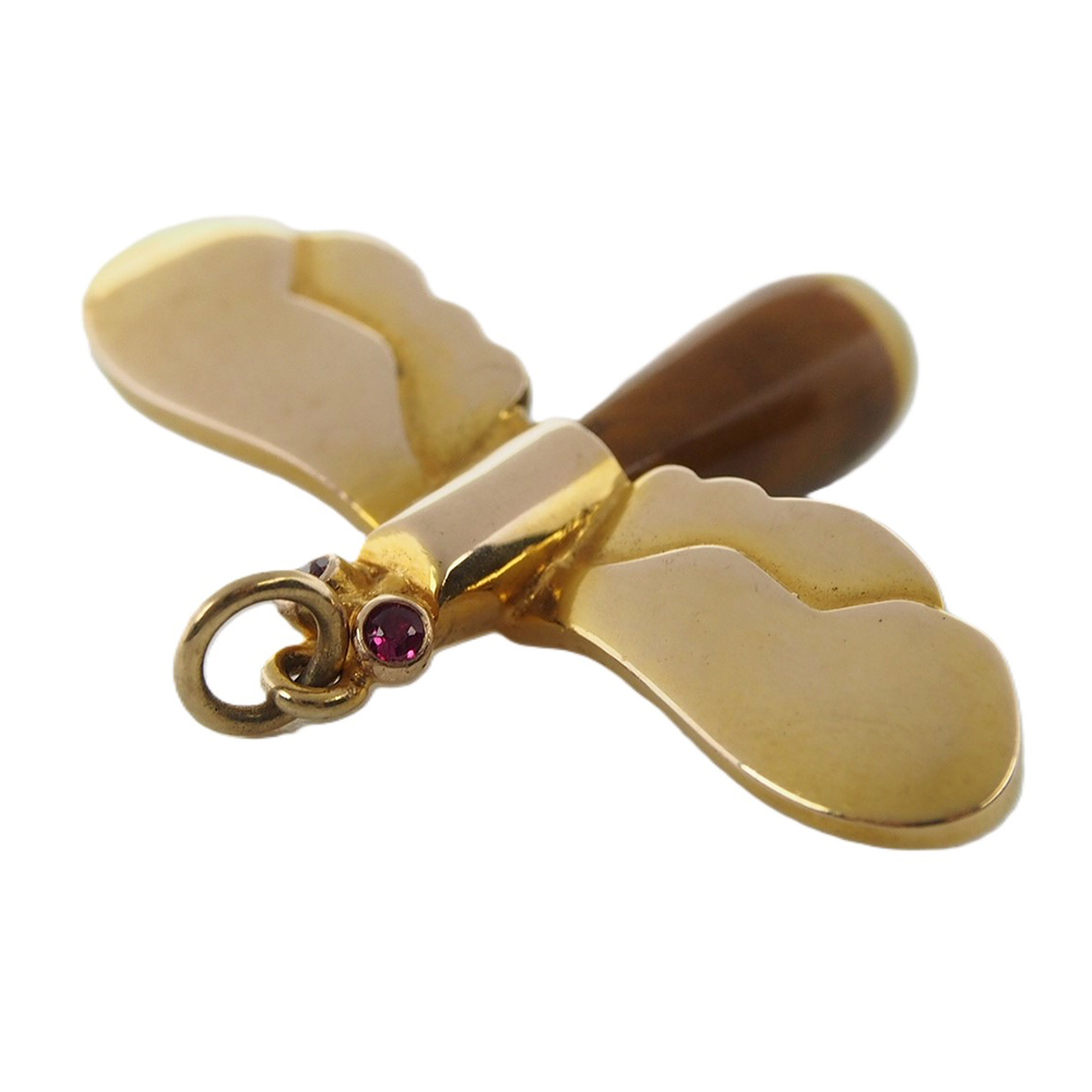 Tigers Eye and Ruby DragonFly Pendant