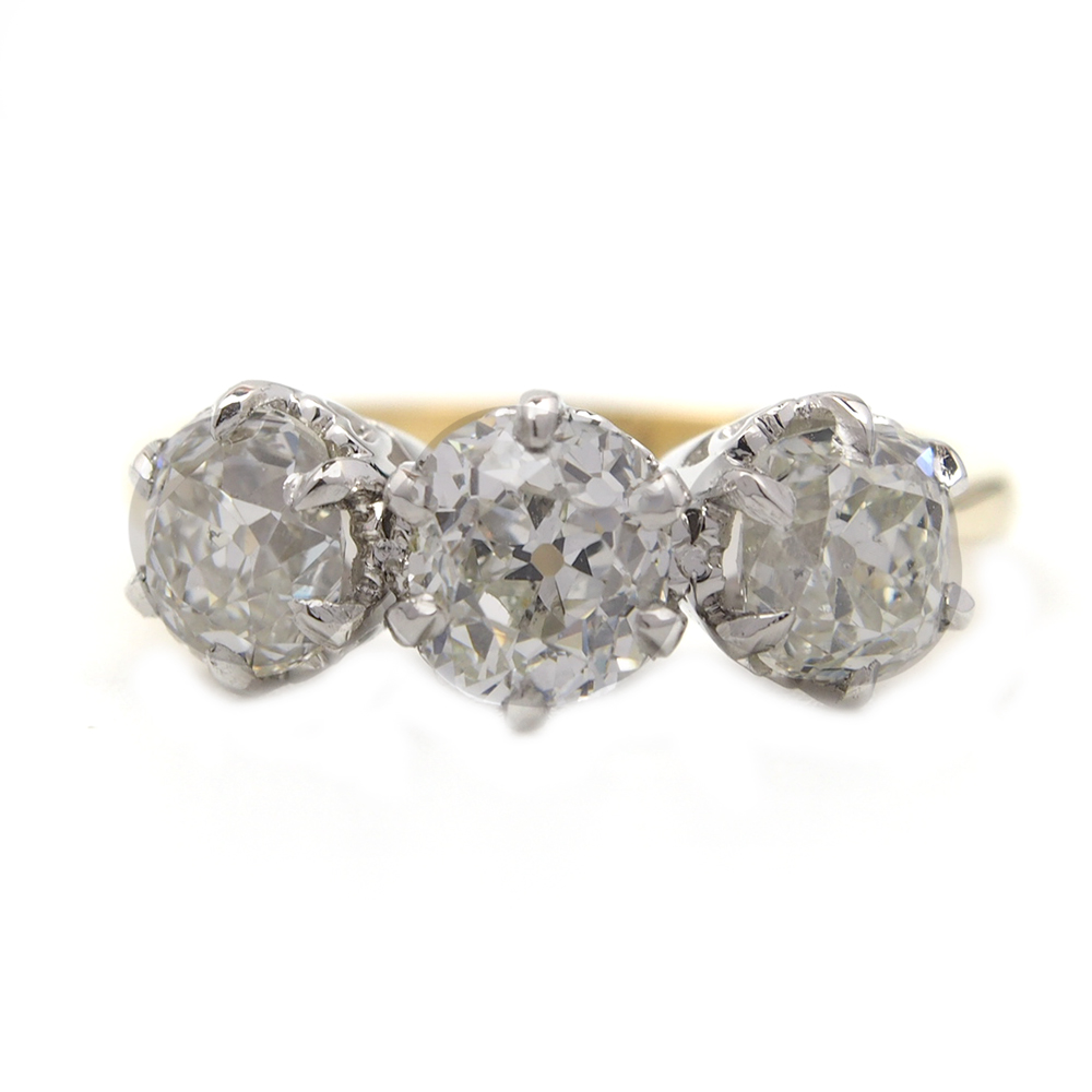 Diamond Three Stone Ring - 2.95ct Total