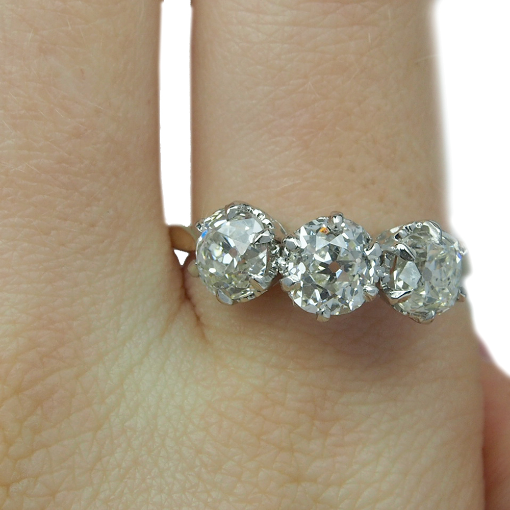 Diamond Three Stone Ring - 2.95ct Total